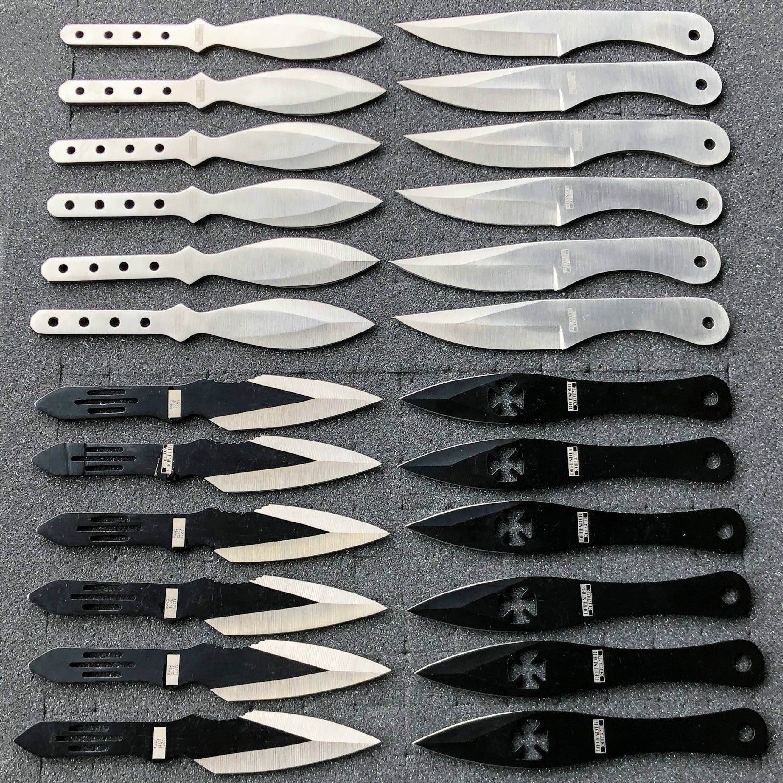 24Pcs MIX Ninja Hunting Knives Tactical Kunai Fixed Blade Na-ruto Throwing Knife Set with Sheath