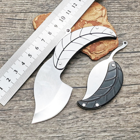 Key Folding Knife Full Stainless Steel Folding Knife Creative Mini Gift Knife Leaf Leaf Knife