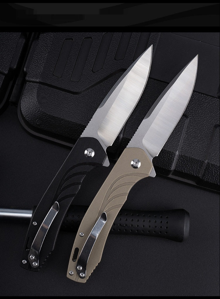 D2 Stainless Steel Folding Knife Outdoor Camping Survival Folding Knife Self-defense Knife Sharp Fruit Knife