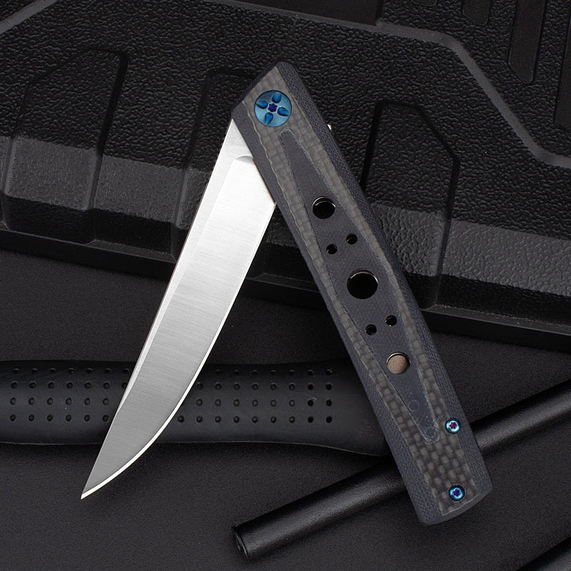 Outdoor Knife Jungle Adventure High Quality Folding Knife Stainless Steel Carbon Fiber D2 Steel Bearing Folding Knife