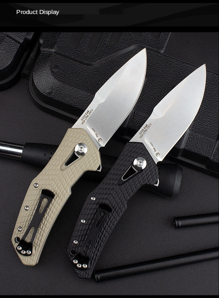 Outdoor Knife Camping Defense Height Hardness Folding Knife G10 Folding Knife Stainless Steel Military Knife