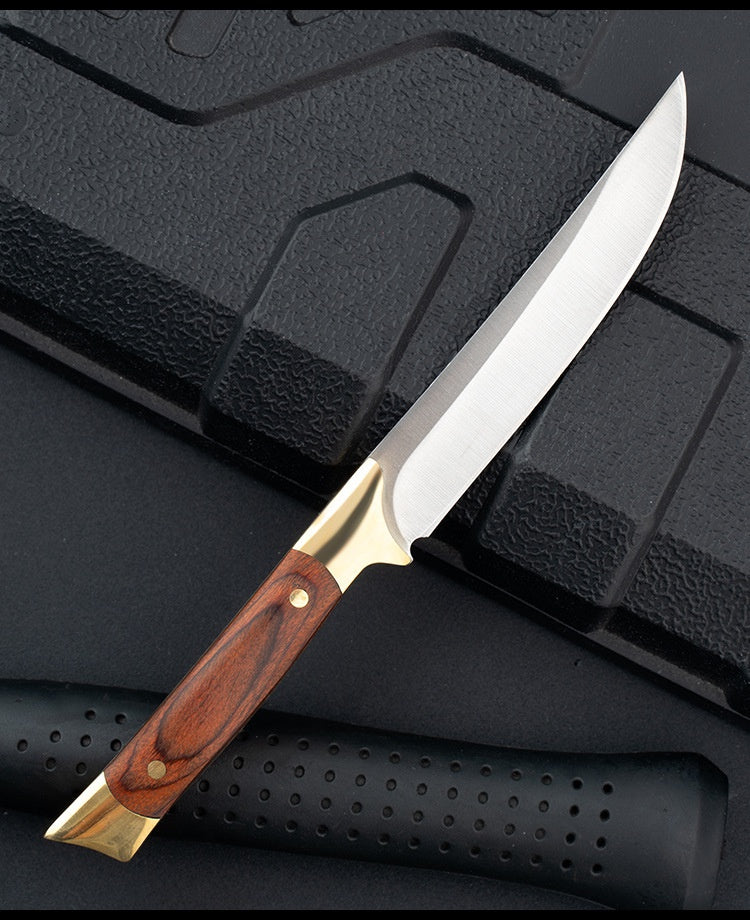 Outdoor Mongolian hand-held meat special knife for household meat eating knife Portable integrated steel brass small straight knife fruit knife