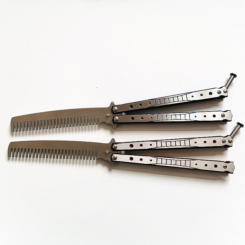 Training comb butterfly knife training all-steel handle butterfly knife practice swing knife