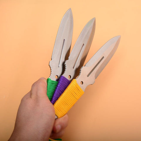 3 pcs/6 pcs Throwing Knife Set with Scabbard Shuriken Ninja Kunai Hunting Knife Tactical Fixed Blade