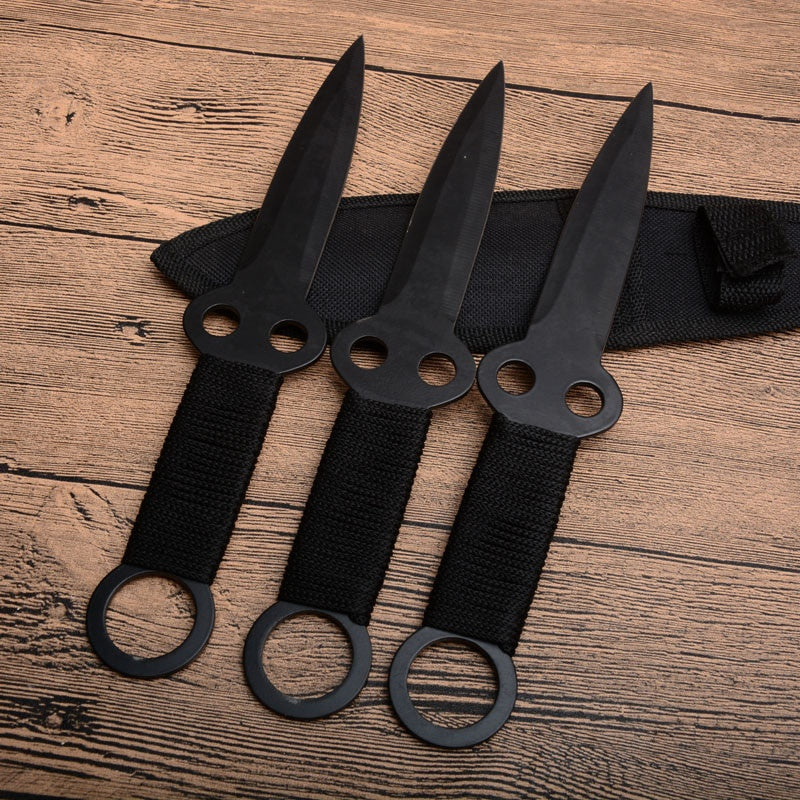 Shuriken Ninja Kunai Hunting Knife 3pcs/6pcs Tactical Fixed Blade Throwing Knife Set with ScabbardDarts