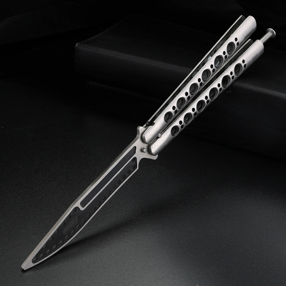 Throwing knife all-steel practice knife maintenance-free safety design practice butterfly knife without blade professional training