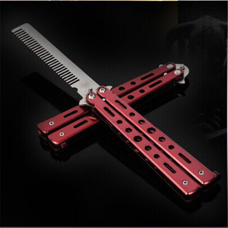Red Limited New Amazing Practice Training Stainless Steel Butterfly Knife Outdoor Comb Multifunctional Knife