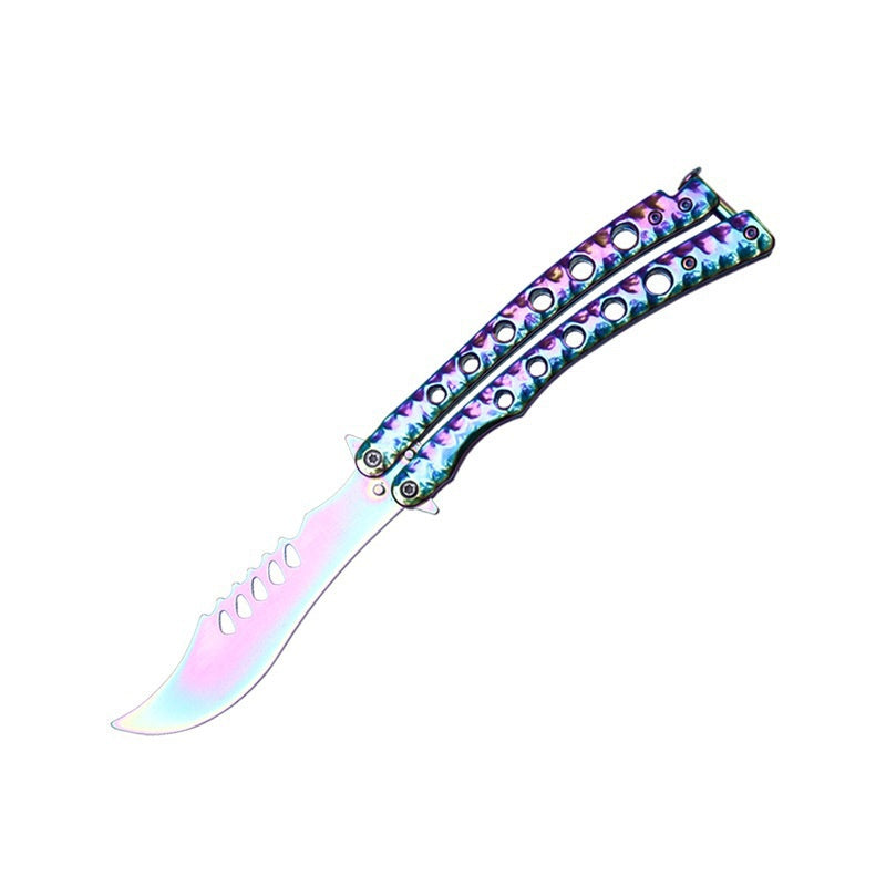 Butterfly Knife is not bladed, novice all-steel practice throwing knife, portable rotatable deformation cool tool