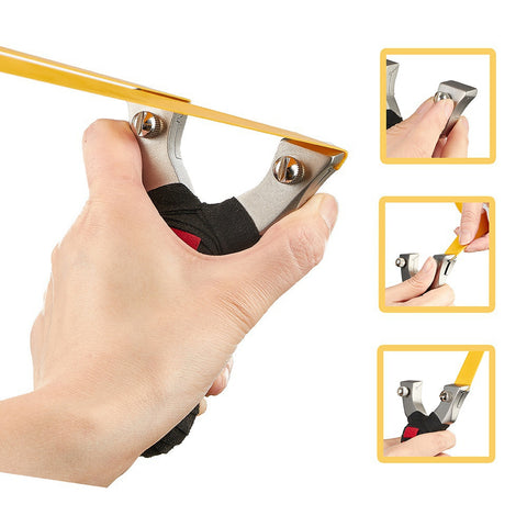 Night banquet slingshot stainless steel line cutting process spring fast pressure flat skin without sight sloping slingshot