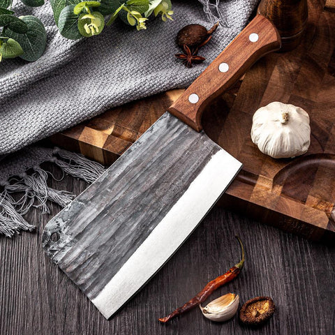Hand-Forged Bone Cutting Knife Chop Axe Chop Big Bones Butcher Kan Commercial plus Size Thickening All Steel Bone Chopping Knife