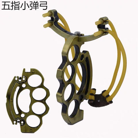Fist buckle slingshot alloy disassembly King Kong man two card slingshot shelf outdoor competition actual competition finger single bow device