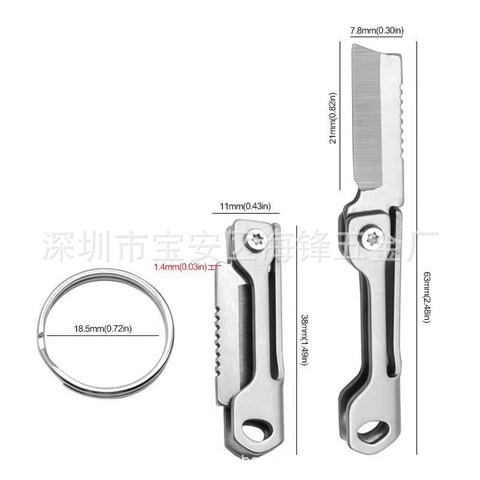 【Free gift】Stainless Steel Mini Folding Multifunctional Bottle Opener Knife Portable Unpacking Knife Keychain Folding Unpacking Knife