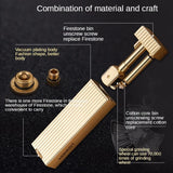 Personality and creativity retro pull open flame cigarette lighter pure copper kerosene lighter smoking accessories(No GAS)