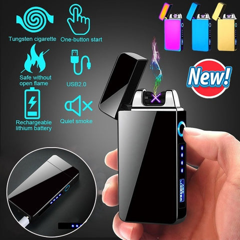 2025 Cigarette Lighter Windproof Lighter USB Lighter Rechargeable Lighter Electric Lighters Arc Lighters For Sale | POPOTR™