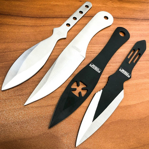 24PC FAST SHIPPING MIX Ninja Tactical Kunai Fixed Blade Throwing Knife Set w/ Sheath