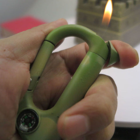 Mountaineering keychain Lighter Compass keychain with wine open keychain