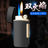 2025 808 open flame conversion straight punch double fire inflatable lighter, creative windproof logo custom lighter | POPOTR
