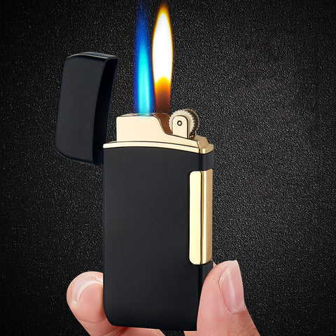 2025 808 open flame conversion straight punch double fire inflatable lighter, creative windproof logo custom lighter | POPOTR