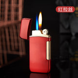 2025 808 open flame conversion straight punch double fire inflatable lighter, creative windproof logo custom lighter | POPOTR