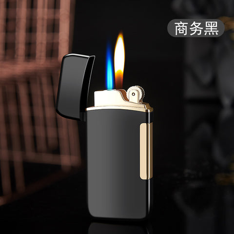 2025 808 open flame conversion straight punch double fire inflatable lighter, creative windproof logo custom lighter | POPOTR