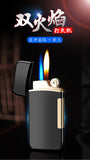 2025 808 open flame conversion straight punch double fire inflatable lighter, creative windproof logo custom lighter | POPOTR