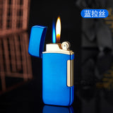 2025 808 open flame conversion straight punch double fire inflatable lighter, creative windproof logo custom lighter | POPOTR