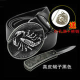2026 Unique non-mainstream trendy brand animal belt self-defense knife, multifunctional leather belt knife | POPOTR™