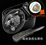 2026 Unique non-mainstream trendy brand animal belt self-defense knife, multifunctional leather belt knife | POPOTR™