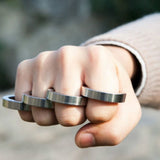 Stainless steel Tiger Brass Self Defense Knuckles folding finger tiger fist buckle ring outdoor legal self-defense toy broken window emergency rescue Multi-Functional Tactical Survival EDC Tools