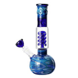 10.7"" Blue Pattern Glass Hookah Water Smoking Pipe Bubbler W/ Ice Catcher Shisha Hookah