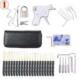 24pcs Lock Padlock Picking Tools Kit Transparent Key Extractor Lock Pick Gun Set Credit Card Tools