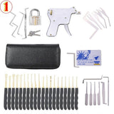 24pcs Lock Padlock Picking Tools Kit Transparent Key Extractor Lock Pick Gun Set Credit Card Tools