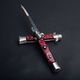 9inch Crystal Automatic Knives Portable Mafia Stiletto Godfather Survival Dagger Outdoor Tactical Spring Assist Knife