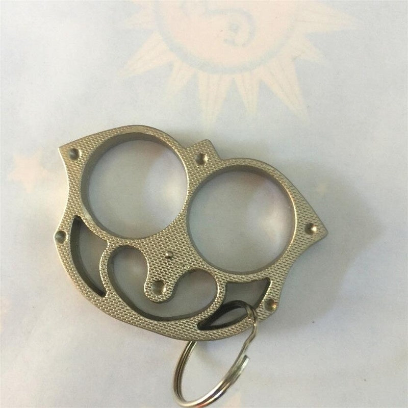 New Stainless Steel EDC Window Breaker Self Defense Tools Fist Finger Buckle Ring Multifunction Keychain