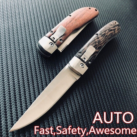 Tactical Gear AUTO Fixed Blade EDC Survival Knives Spring Assisted Knife Outdoor Camping Combat Hunting Knife