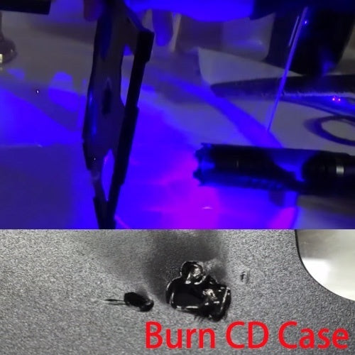 Blue Light Laser Pointer Pen 450nm Adjustable Beam Burning Match + 5 Star caps