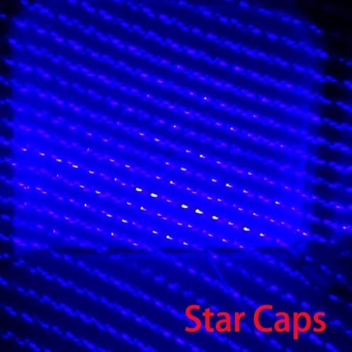 Blue Light Laser Pointer Pen 450nm Adjustable Beam Burning Match + 5 Star caps