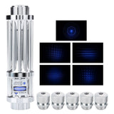 High Power Laser Pointer Pen Ignition Laser Flashlight Irradiate 5000m Laser Pen with Battery + Battery Charger + Protective Glasses + 5 Replacement head