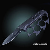 New Upgrade!!! Multi-Functional 2 In 1 Portable Knuckles Survival Knife Folding Self-Defense Tool Tactical Survival  EDC Fighting Camping Outdoor Tool