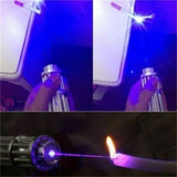 Super Bright Hot High Quality Flashlight Laser Pen Burn Blue/Green Light Laser Pointer Pen Adjustable Beam 5000-100005 Star Caps + Charger +2*16340 Battery
