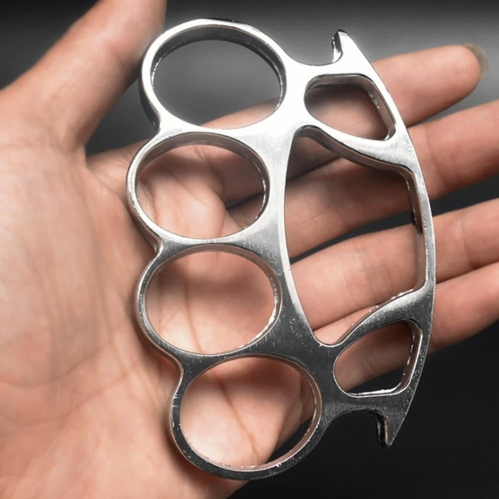 2020 New Arrival EDC Brass Knuckles Ring Alloy Knuckles Tactical Survival Multi-Functional Self Defense Tool Color Black Silver Gold (3 color 1pc/2pcs Optional)