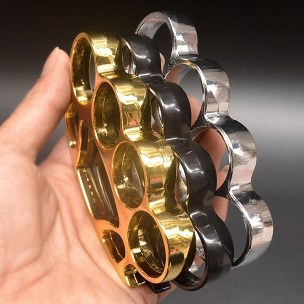 2020 New Arrival EDC Brass Knuckles Ring Alloy Knuckles Tactical Survival Multi-Functional Self Defense Tool Color Black Silver Gold (3 color 1pc/2pcs Optional)
