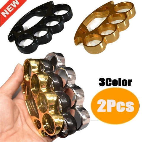 2020 New Arrival EDC Brass Knuckles Ring Alloy Knuckles Tactical Survival Multi-Functional Self Defense Tool Color Black Silver Gold (3 color 1pc/2pcs Optional)