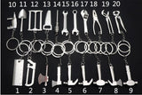 【Free gift】Buy 2 Get 3!!! 20 Style Creative Mini Tools Wrench Saw Ruler Spanner Key Chain Ring Keyring Metal Keychain