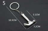 【Free gift】Buy 2 Get 3!!! 20 Style Creative Mini Tools Wrench Saw Ruler Spanner Key Chain Ring Keyring Metal Keychain