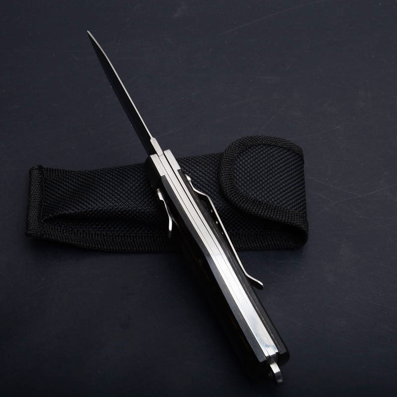 Vintage natural Rosewood High Hardness 60HRC  New  Spring Blade spring loaded knife Camping Hunting Wild Survival Tool Drop Ship