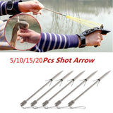 Hot Sale 14.5cm 10/20PCS~Slingshot shot Arrows metal bullet arrows Stainless steel Flying Fish darts Bow Tackle Accessory