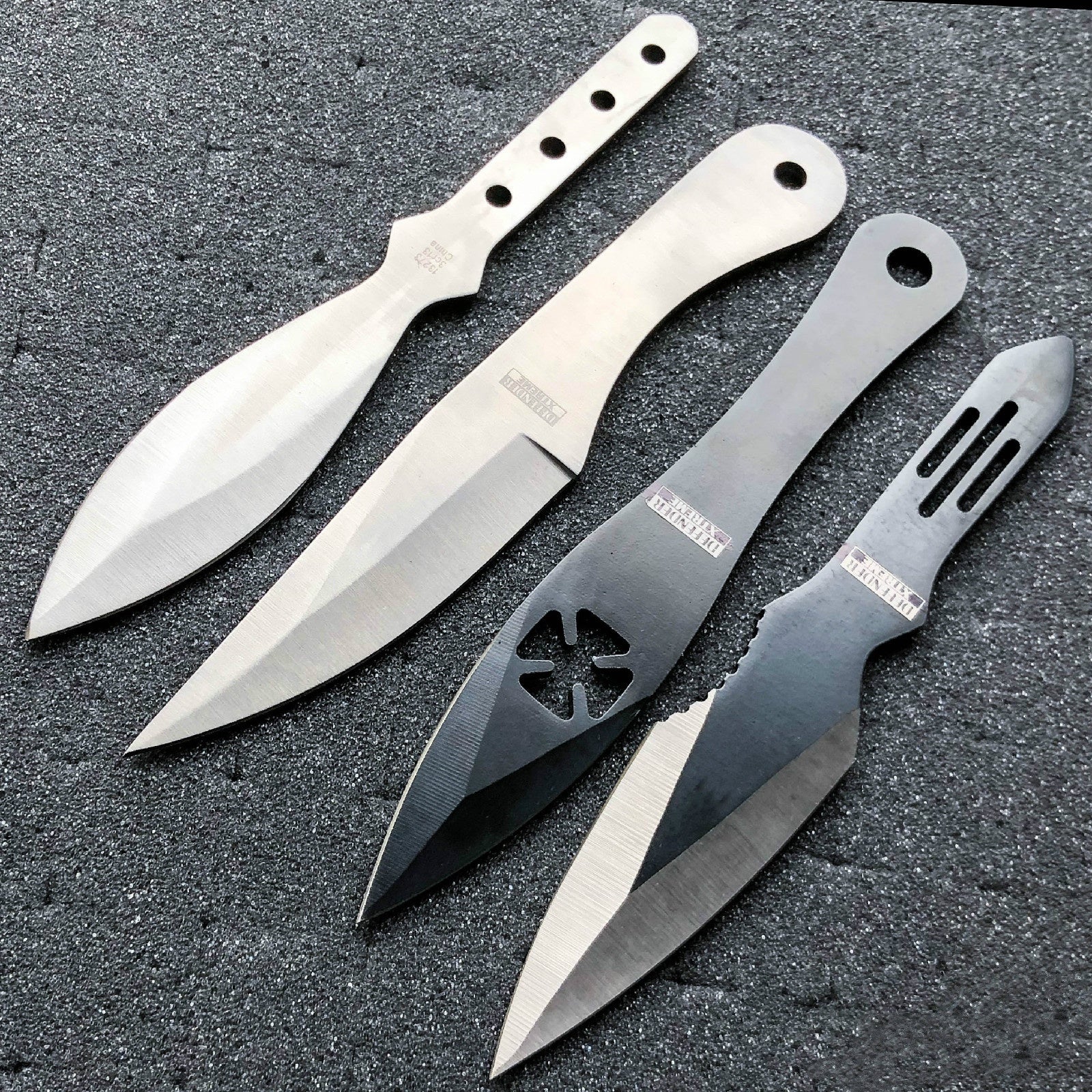 24Pcs MIX Ninja Hunting Knives Tactical Kunai Fixed Blade Na-ruto Throwing Knife Set with Sheath