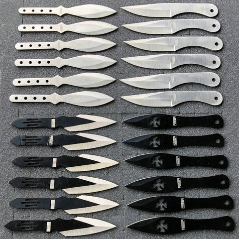 24Pcs MIX Ninja Hunting Knives Tactical Kunai Fixed Blade Na-ruto Throwing Knife Set with Sheath