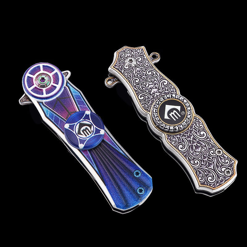 Fingertip gyro knife multifunctional outdoor self-defense knife mini finger gyro creative toy folding knife